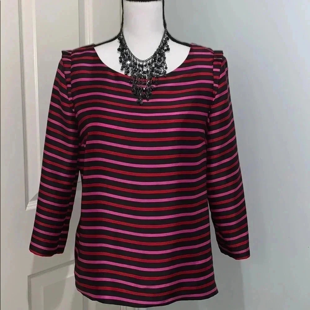 Talbots Multicolored Striped Blouse 3/4
